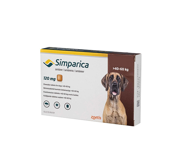 SIMPARICA TABLETA 120 MG. 40 A 60 kg.