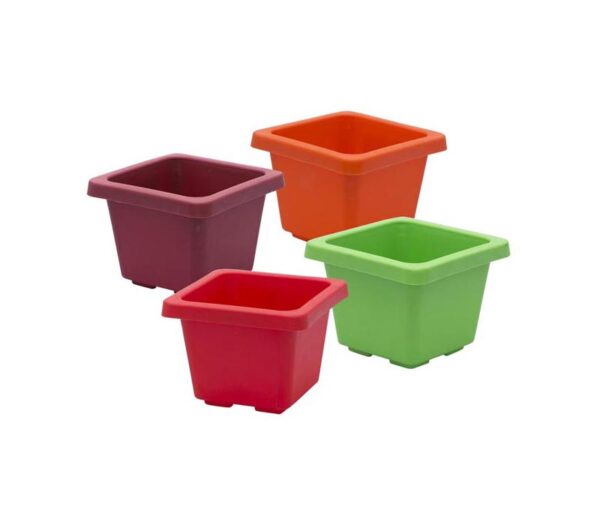 MACETA CUBO 10x10 MATRI  COLORES SURT.