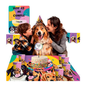 KIT CUMPLE ANOS PERROS COLORES