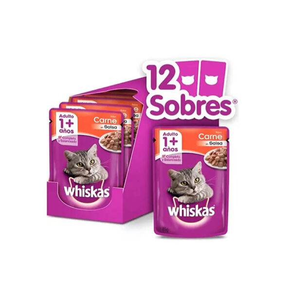 WHISKAS POUCH ADULTO Carne x 12u x 85gOF