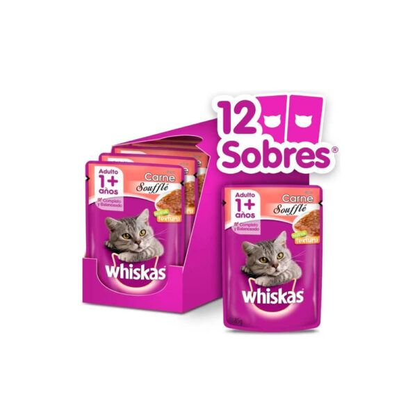 WHISKAS POUCH ADULTO CarneSuf 12u x85gOF