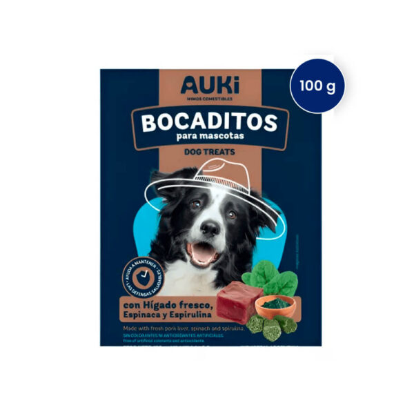 BOCADITO AUKI Higado y Espinaca x 100 gr