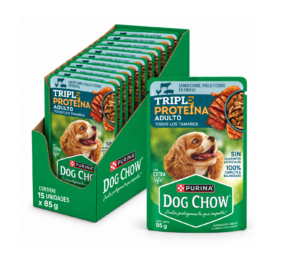 DOG CHOW POUCH AD.TProt PollCerdo 15x85g
